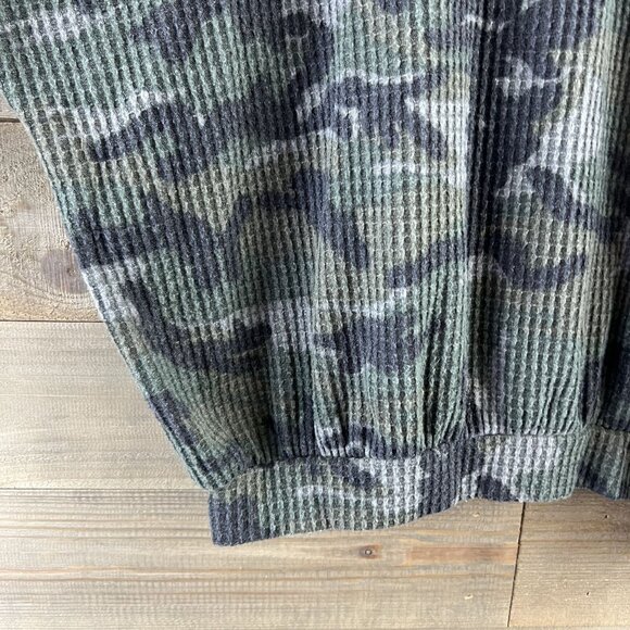 Jodifl Womens Shirt Long Sleeve 1/4 Zip Pullover Waffle Camo Size Small - Picture 4 of 9
